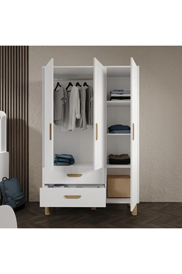 Bohem Cocuk Odası Takımı Yavrulu Masalı Tamamı Mdf Beyaz